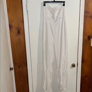 New York & Company White Jumpsuit with Ring Detail